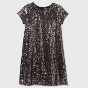NWT Girls Sequin Short Sleeve Dress- Art Class